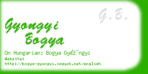 gyongyi bogya business card